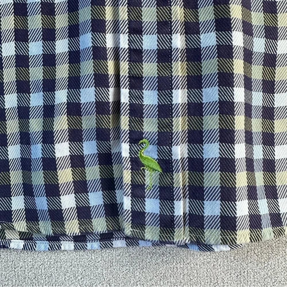 Tailorbyrd Plaid Button Down. Size medium. Purple/Gold Plaid.